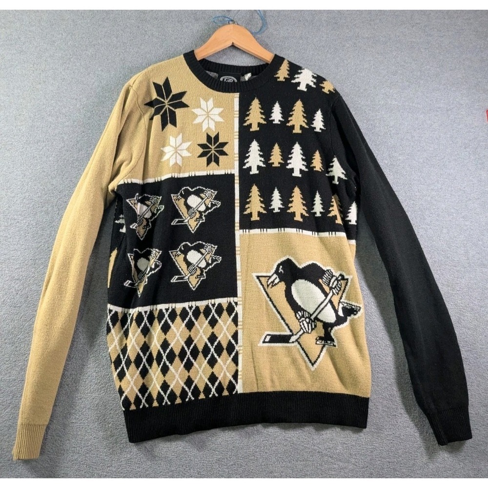 NHL Pittsburgh Penguins Ugly Christmas Sweater XL Holiday Knit Pullover